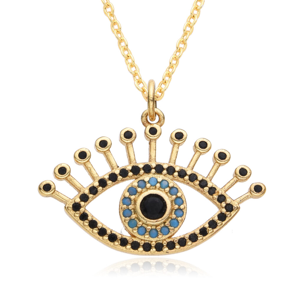 Reiki Harmony Micro-Pave Evil Eye Necklace