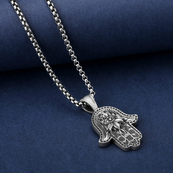 Reiki Harmony Delicate Hamsa Charm Necklace3