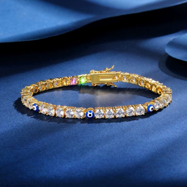 Reiki Harmony Evil Eye Resin Tennis Bracelet